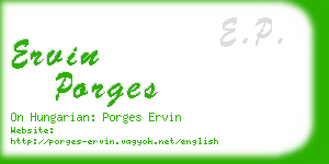 ervin porges business card